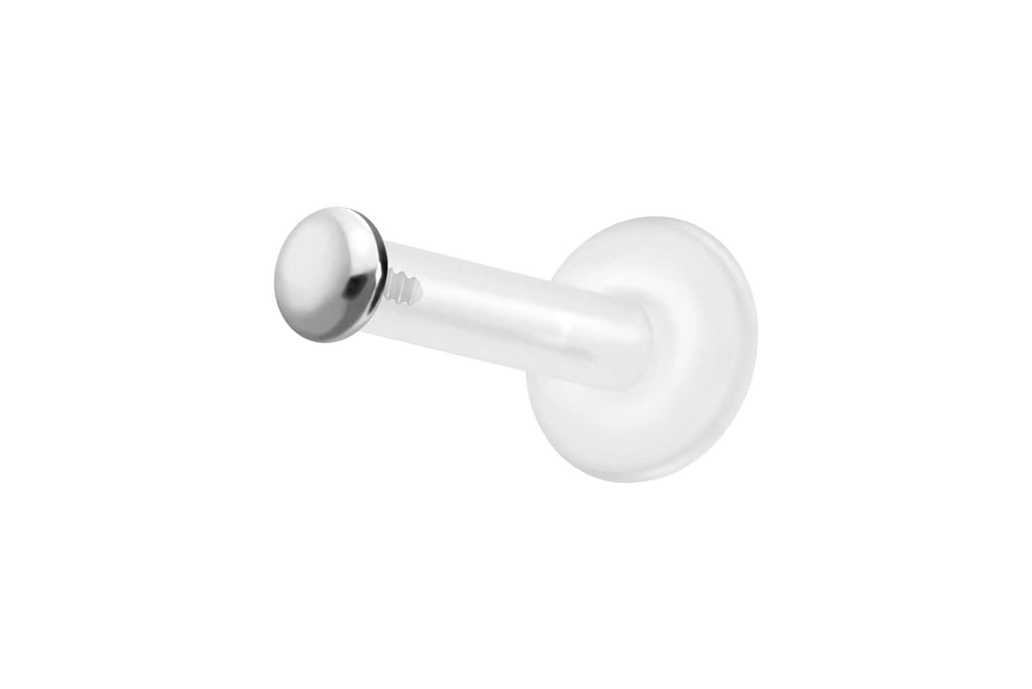 PTFE Labret Piercing mit Innengewinde + Titan-Aufsatz FLACH